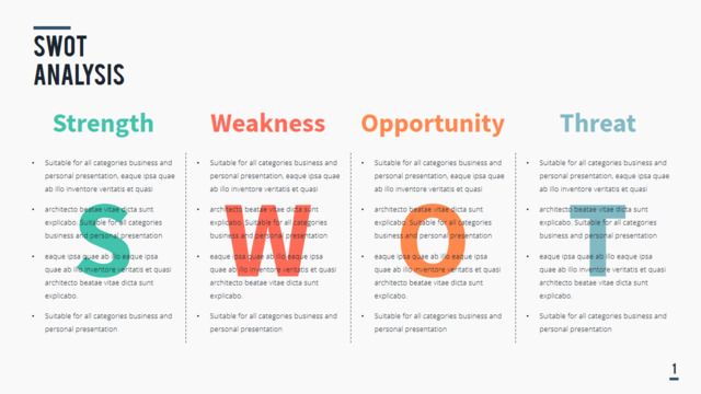 简洁大写字母SWOT分析PPT