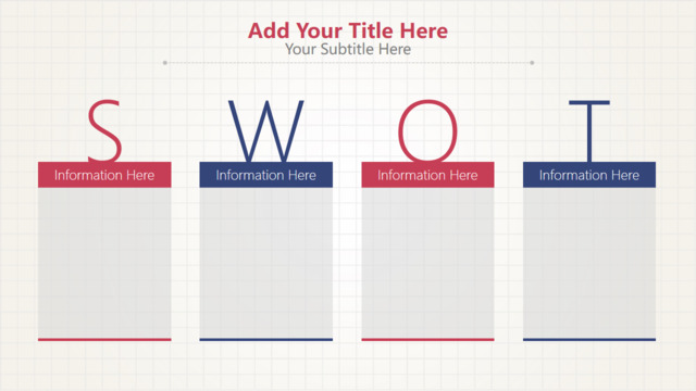 网格背景多彩标签SWOT分析PPT