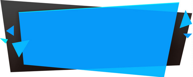 蓝色图形交叠标题栏标题框矢量图