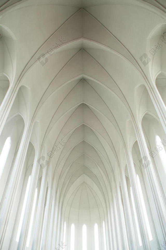 白色现代建筑教堂城市装饰设计创意背景图片
