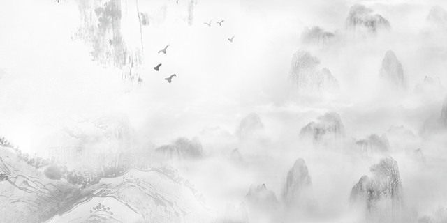 灰色白色中国风清新水墨古风背景山水画素材