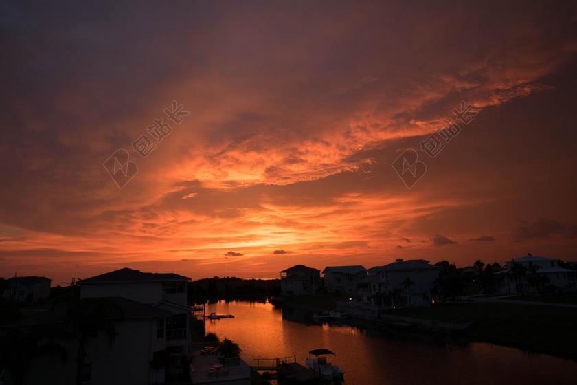 唯美日落景色背景图片