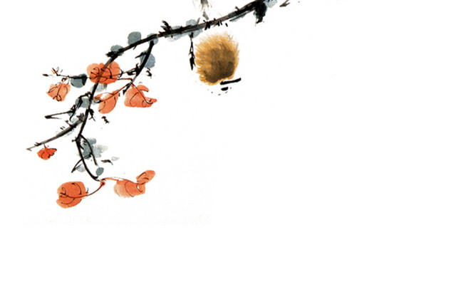 古典中国风鸟语花香梅花背景素材