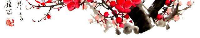 古典中国风大红色梅花背景素材