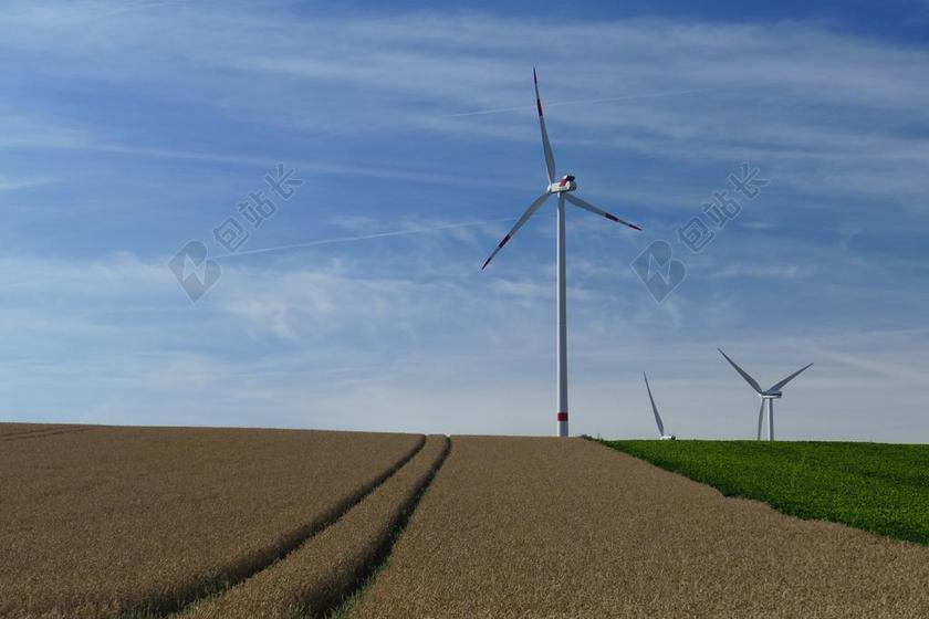 农场简约转动的风车背景图片