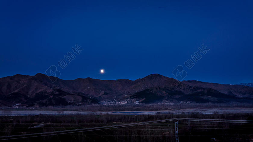黑暗的 - 景观 - 月亮 - 山 - 夜 - 夜晚 - 风景 - 山 - 天空