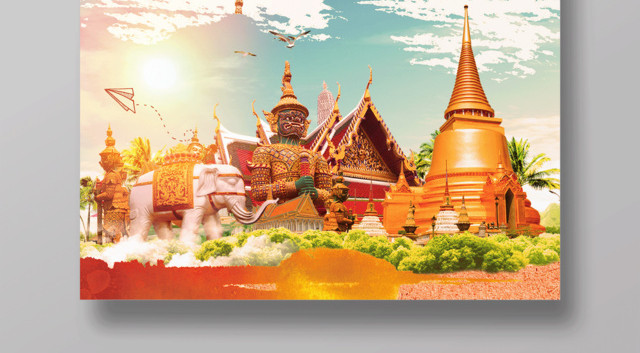 春节旅游泰国风情泰国旅游海报