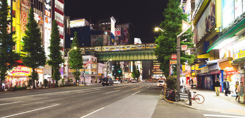 时尚繁华的街头背景图片