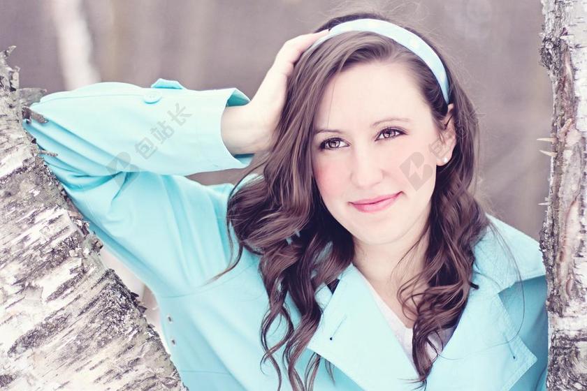 户外摄影作品观赏风景女背景图片