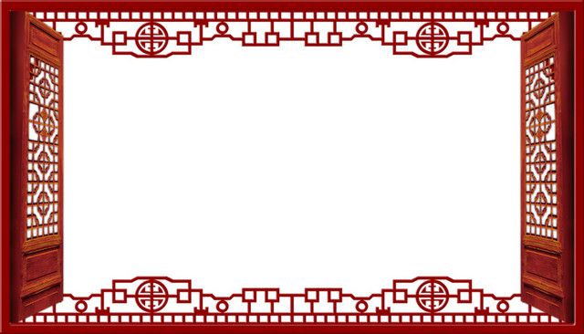 中式古典边框古代古典复古雕花门窗边框中式素材