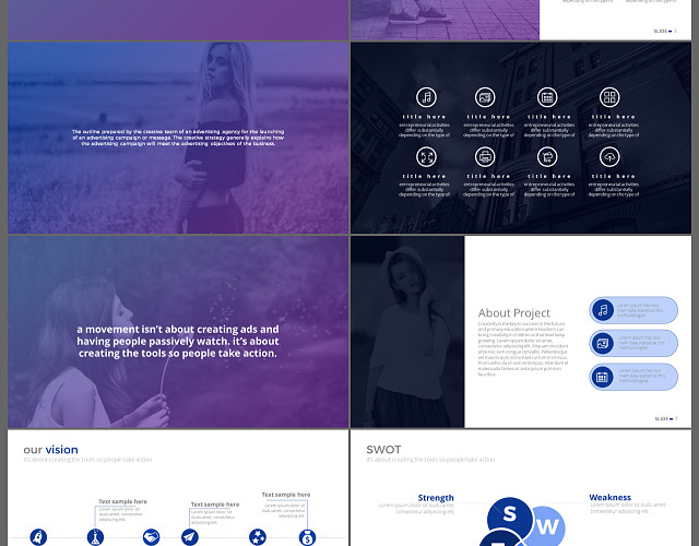 紫色时尚欧美大气工作总结公司简介营销策划PPT模板