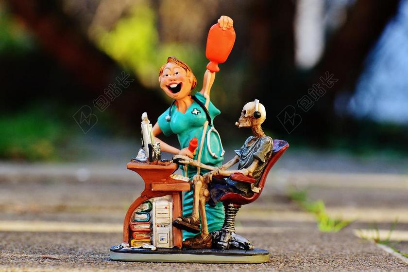 装饰摆件陶瓷特别个性象征网瘾护士骨架背景图片