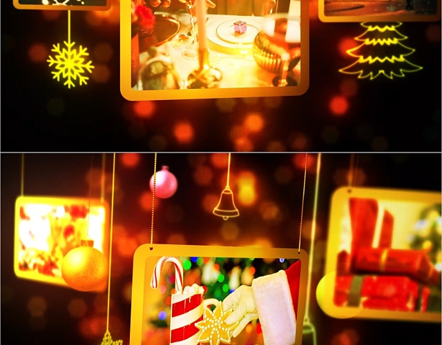 浪漫简约圣诞节电子祝福贺卡电子相册视频PPT模板