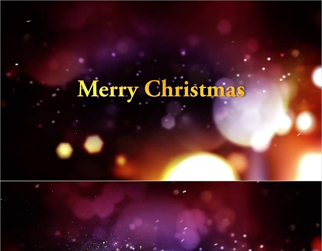 黑金色浪漫圣诞节祝福贺卡视频背景PPT