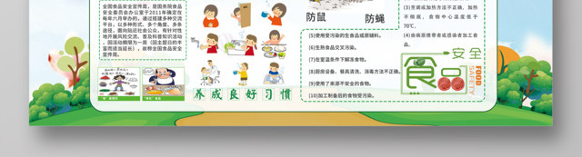 学校关注食品安全卫生宣传栏展板设计