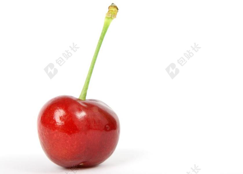 红白食物水果一个樱桃近照水果樱桃背景图片