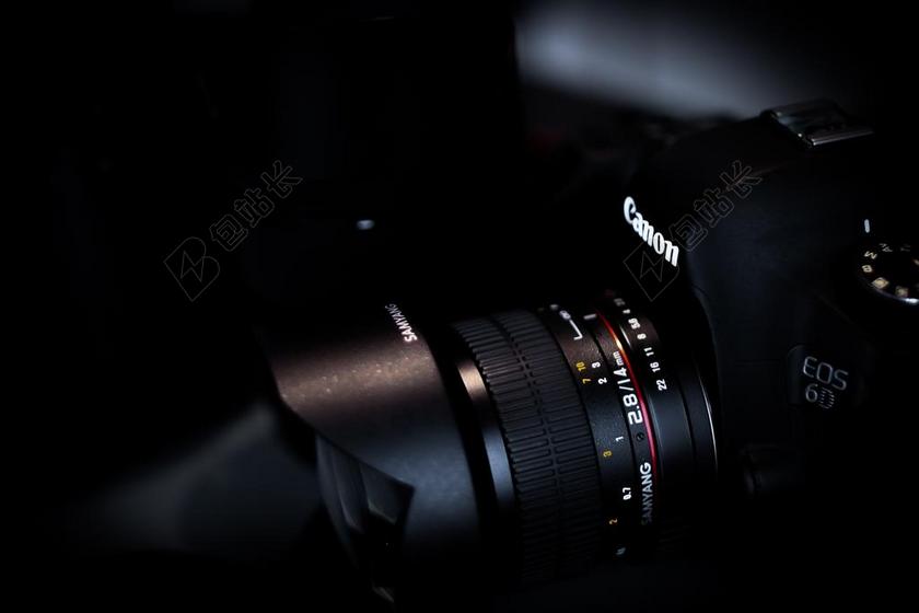 相机摄影设备专业科技佳能照相机手动光圈特写背景图片