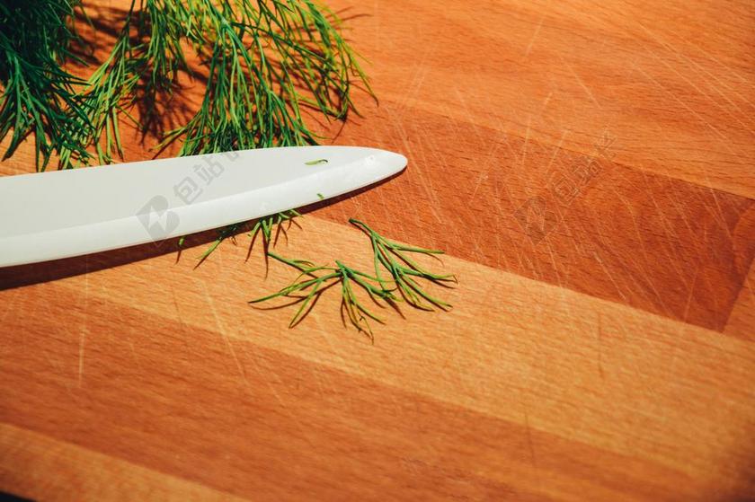莳萝 中药 刀 切菜板 厨房 厨师 食品