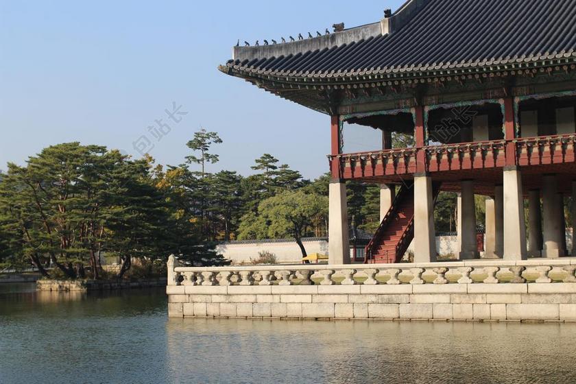 黑色建筑唯美古代宫殿房屋背景图片