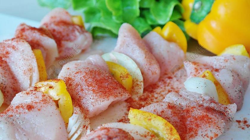 食物新鲜的蔬菜肉串背景图片