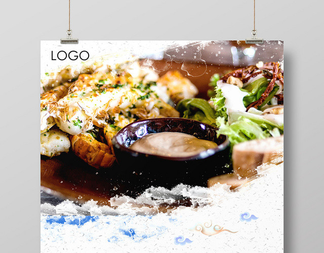 浅色创意餐饮餐厅美食舌尖中国海报
