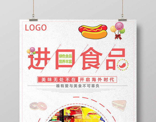 创意餐饮餐厅美食进口食品宣传海报