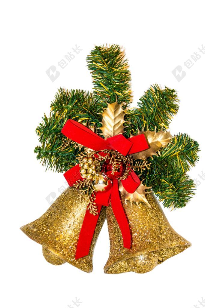 白色圣诞节铃铛背景图片