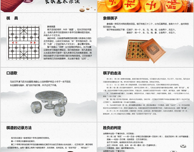 中国风中国象棋中国传统文化内涵的千年传承PPT模板