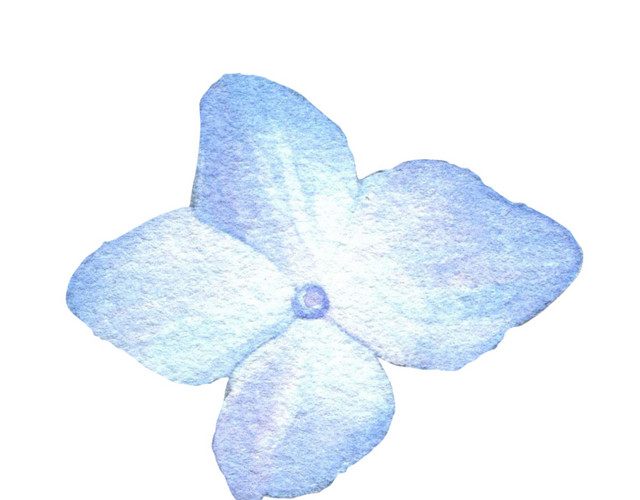 蓝色手绘花瓣素材