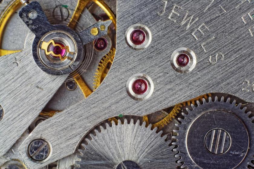 银色物品内部银色机械表内部背景图片