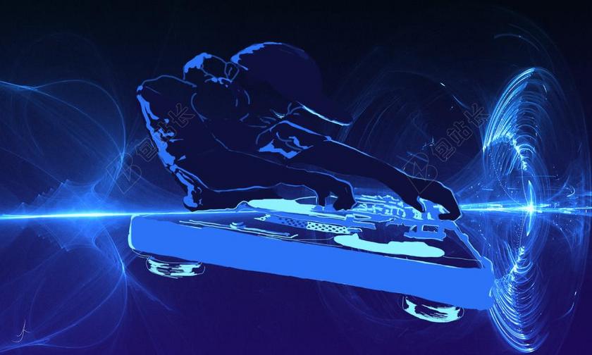 广告科幻DJ双甲板背景图片