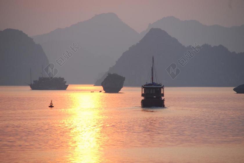 旅游自然黄昏航行背景图片