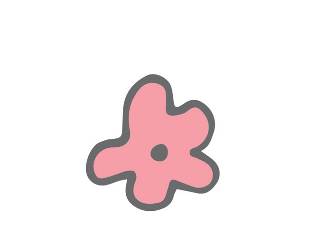 西瓜红手绘不规则花朵矢量设计元素