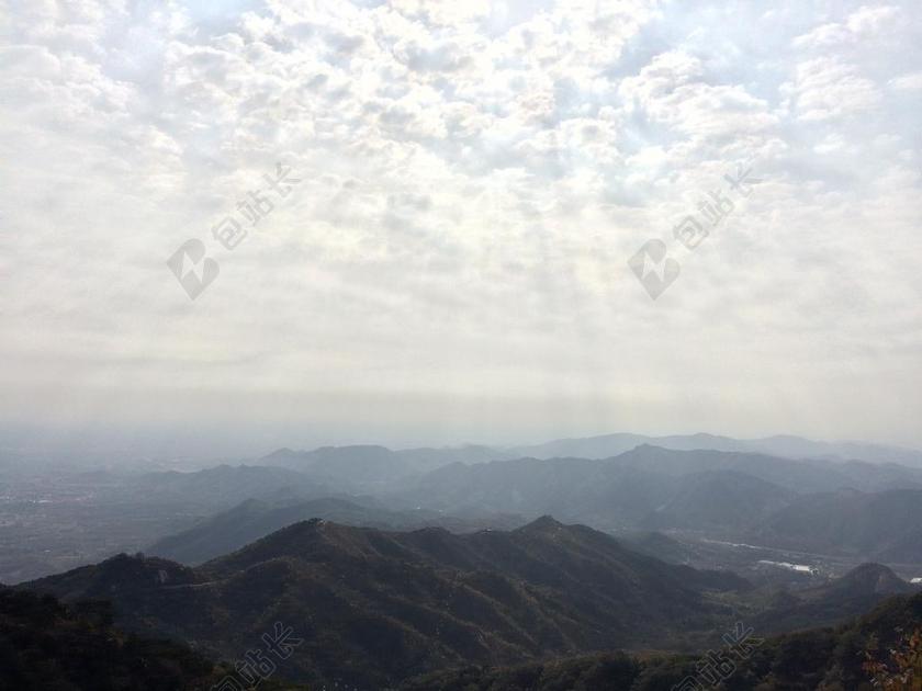 天空 霞光 云彩 群山 大气 辽阔 佛 道