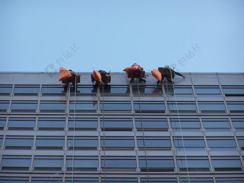 挡风玻璃擦 高处作业 绳子工作