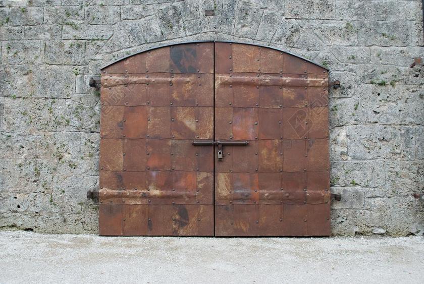 铁扇门 门 目标 城堡 石墙 输入 旧门