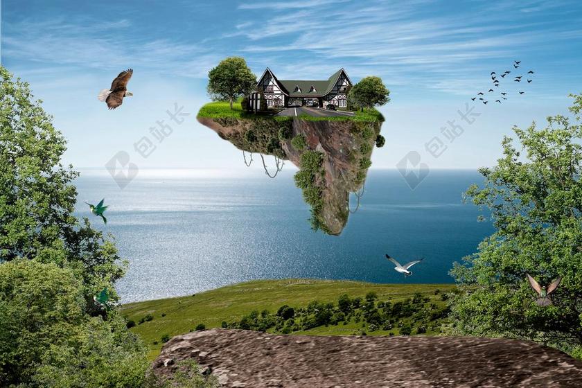 广告时尚空中家庭背景图片