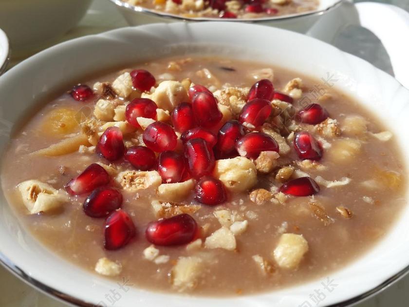 餐饮美食杂果汤背景图片