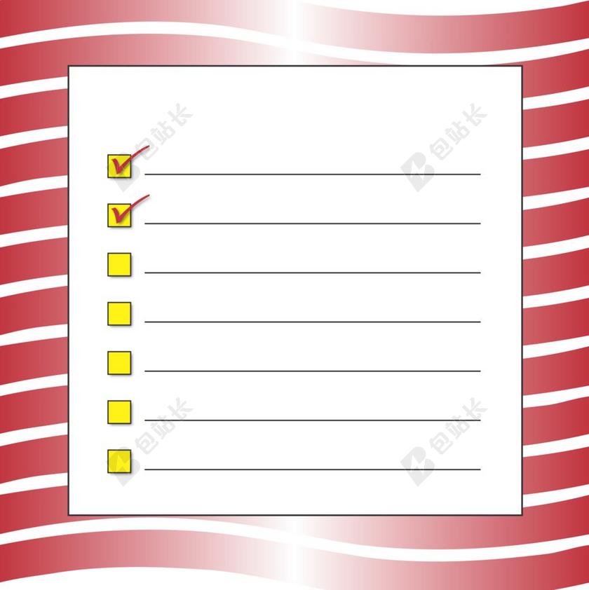 检查表 要做 活动 盒 选中标记 做家务 条纹 波 概念