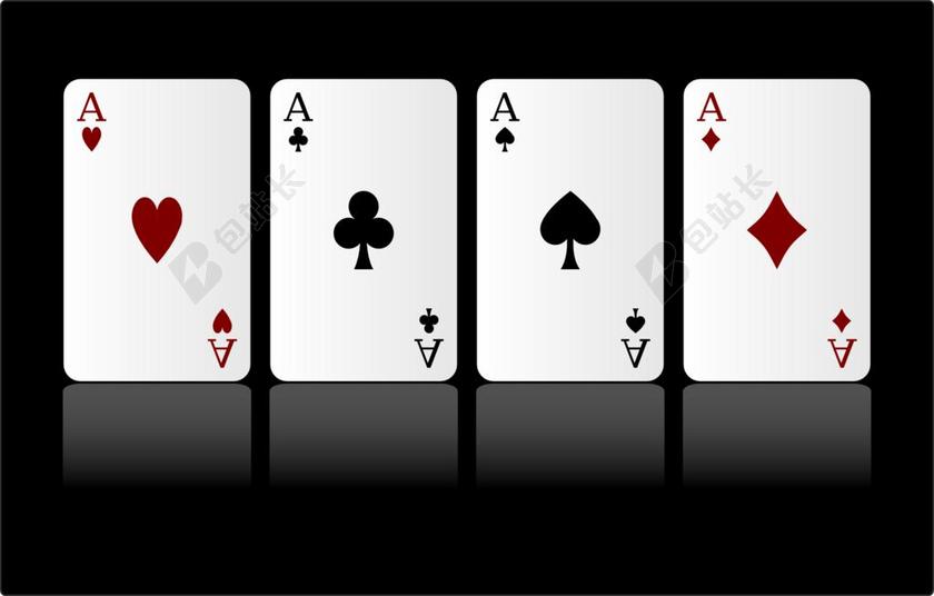 卡 游戏 ACE 四 钻石 心 俱乐部 黑桃 红色 扑克