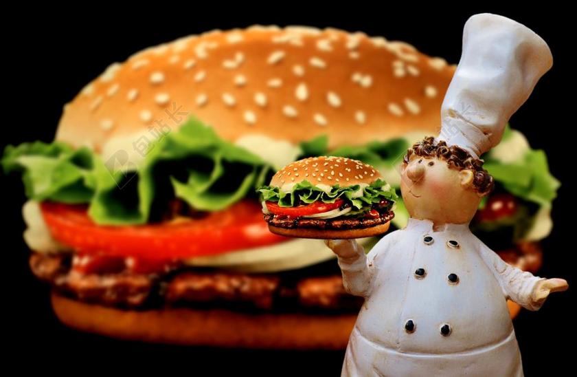 汉堡 乳酪汉堡 烹饪 滑稽 食品 准备 厨师的帽子 数字 甜