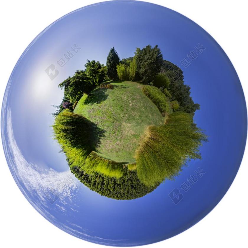 蓝色自然纹理透镜中的绿地背景图片