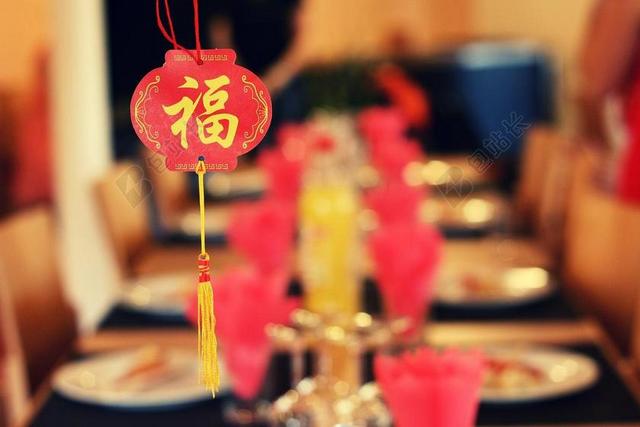 年会餐饮喜庆中国祝福挂饰背景图片