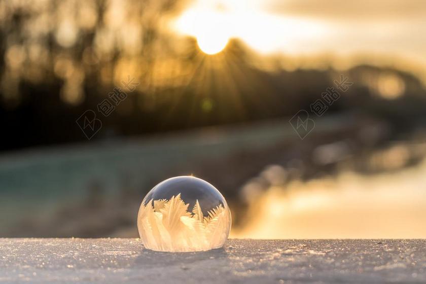 肥皂泡沫 冻结 冬天 冰冻泡泡 寒冬 冷