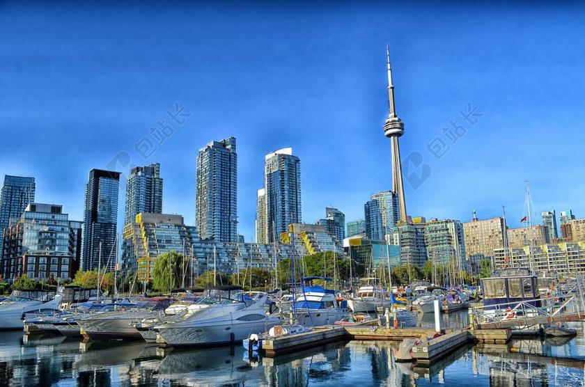 多伦多 城市 人类发展报告 天际线 摩天大楼 加拿大 海港 船