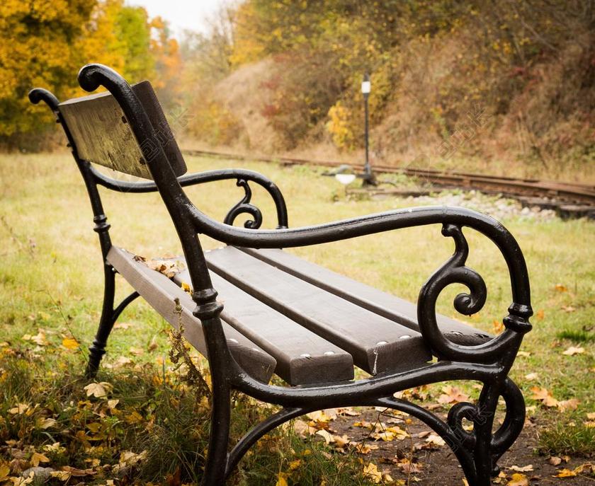 广告清新公园长凳背景图片