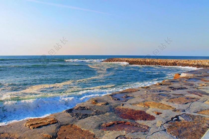 旅游清新葡萄牙岸边背景图片