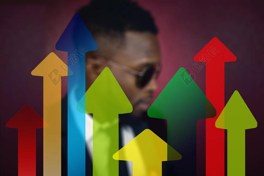 箭头趋势商人男子经济业务财政部方向办公室背景图片
