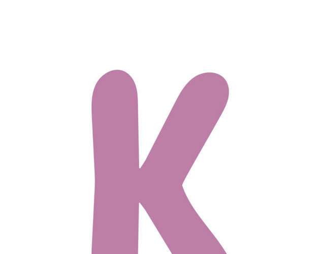 粉色字母K手绘素材