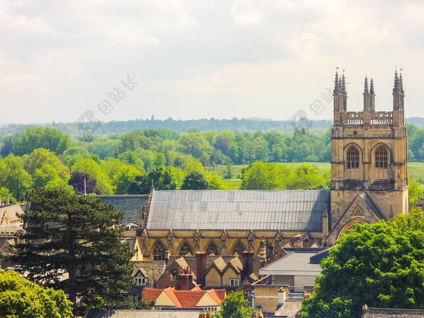 旅游清新牛津大学背景图片